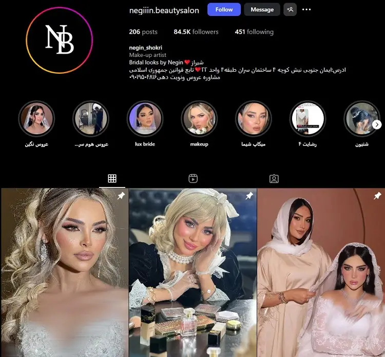 نگین شکری، میکاپ آرتیست عروس شیراز