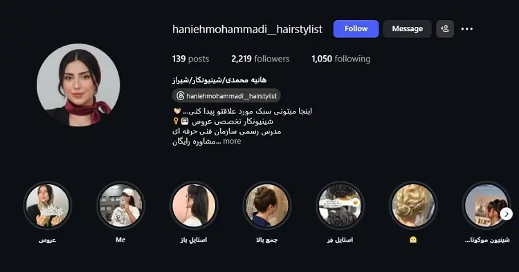 هانیه محمدی شینیون کار شیراز